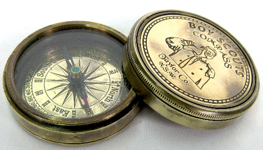 Boys Scout Brass Compass (Repro) - Click Image to Close